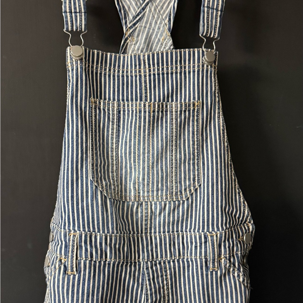 Striped Denim Overalls
